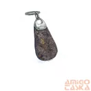 Amnisu barna / bronz mintás swarovski köves bőr kulcstartó h9002
