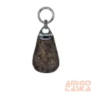 Amnisu barna / bronz mintás swarovski köves bőr kulcstartó h9002