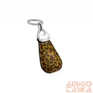 Amnisu barna párducmintás lakk swarovski köves bőr kulcstartó h9020