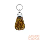 Amnisu barna párducmintás lakk swarovski köves bőr kulcstartó h9020
