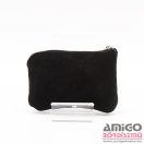 Amnisu fekete velúr egy cipzáras bőr kulcstartó a8019