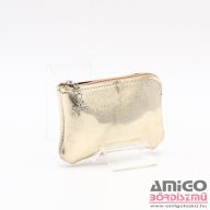 Amnisu hologramos arany egy cipzáras bőr kulcstartó a2002