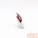 Amnisu fehér / metál bordó ívelt egy cipzáras bőr kulcstartó c3002