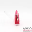 Amnisu pink lakk kettő cipzáras bőr kulcstartó b4002