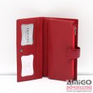 Angela Moretti piros / lakk / krokkomintás / középen cipzáros nagy női bőr pénztárca 837-2