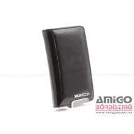   Angela moretti fekete / lakk kívül cipzáras kicsi női bőr pénztárca bc36