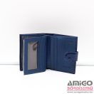 Angela moretti kék / lakk patentos álló női bőr kártyatartó bf04