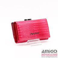  Angela moretti pink / lakk / krokkómintás kívül keretes közepes női bőr pénztárca wl8921