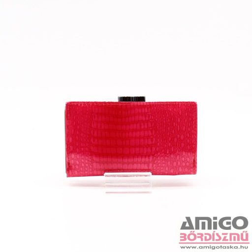 Angela moretti pink / lakk / krokkómintás kívül keretes közepes női bőr pénztárca wl8921