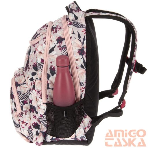 Ars una púder / rózsaszín virágos textil hátizsák au-6 55043755