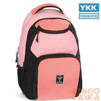   Ars una rózsaszín / barackvirág / fekete textil hátizsák au-6 55044646