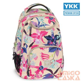   Ars una bézs / színes virágos textil hátizsák au-6 55044691