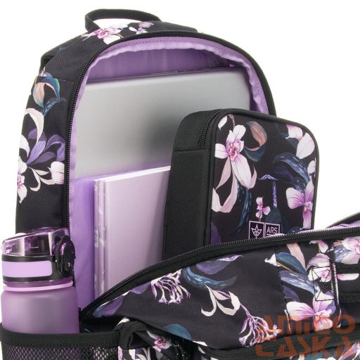 Ars una fekete / orchideás ergonomikus hátizsák 27 literes 55834674