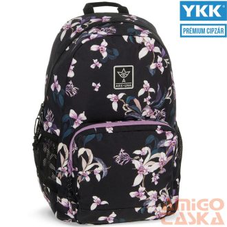 Ars una fekete / orchideás textil hátizsák au-14 55844673