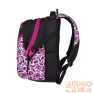 Bagmaster fekete / lila  mintás hátizsák bag9c
