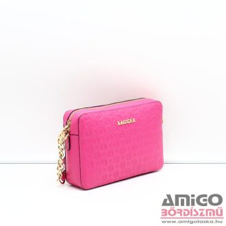   Bagger pink / nyomottmintás bőr női kicsi válltáska 0101