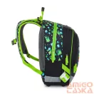 Bagmaster fekete / zöld kocka mintás textil hátizsák alfa26b