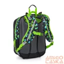 Bagmaster fekete / zöld kocka mintás textil hátizsák alfa26b