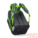 Bagmaster fekete / zöld kocka mintás textil hátizsák alfa26b