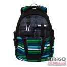 Bagmaster fekete / kék / zöld csíkos hátizsák bag20c