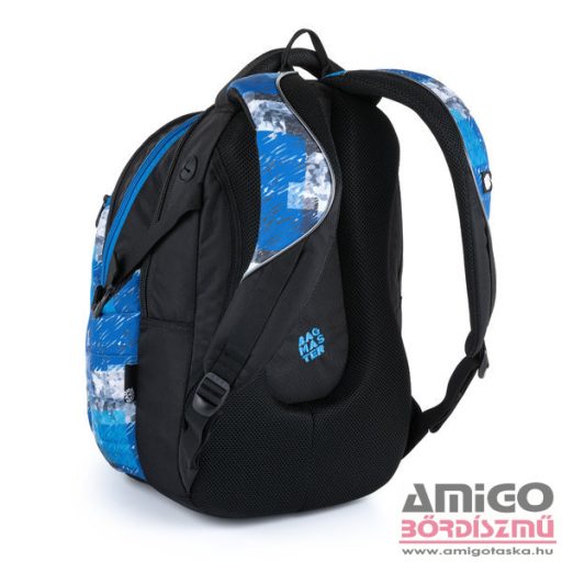 Bagmaster fekete / kék / szürke kockás hátizsák bag21a