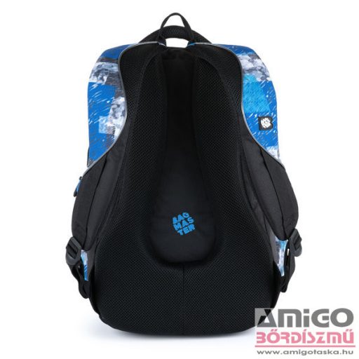 Bagmaster fekete / kék / szürke kockás hátizsák bag21a
