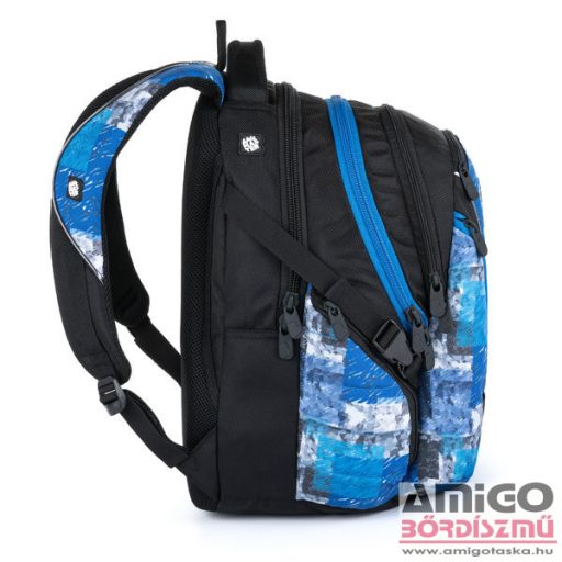 Bagmaster fekete / kék / szürke kockás hátizsák bag21a