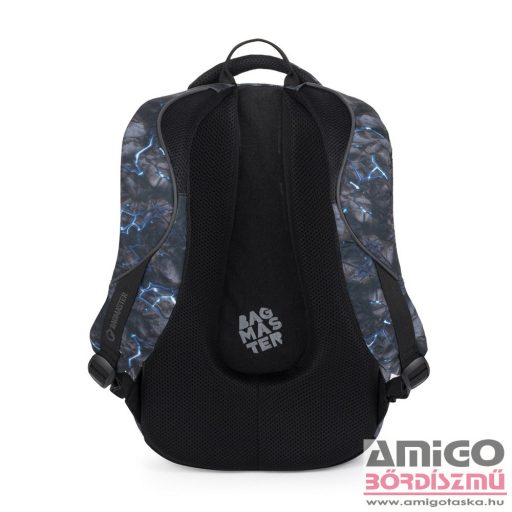 Bagmaster fekete / kék / szürke textil hátizsák bag24a