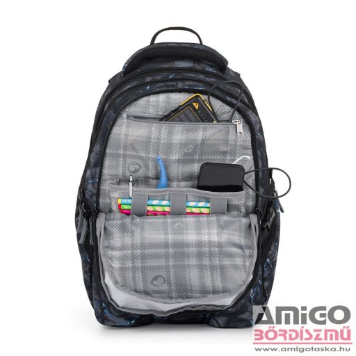 Bagmaster fekete / kék / szürke textil hátizsák bag24a
