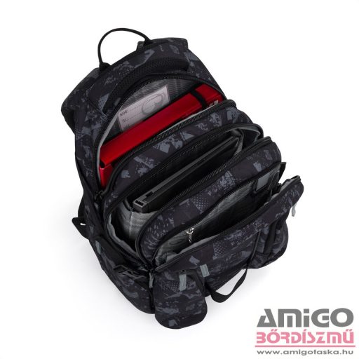 Bagmaster fekete / szürke textil hátizsák bag24b