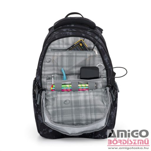 Bagmaster fekete / szürke textil hátizsák bag24b