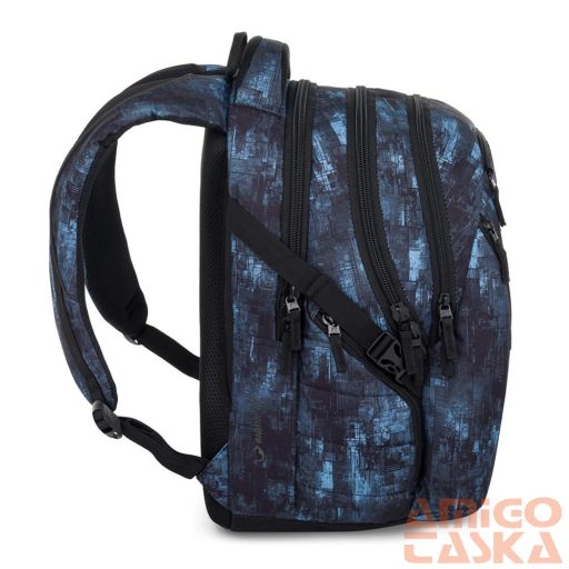 Bagmaster kék mintás textil hátizsák bag25b