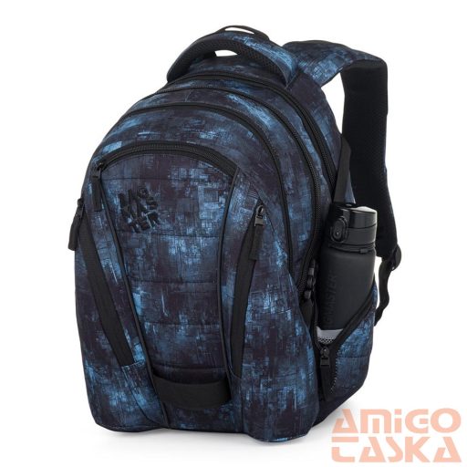 Bagmaster kék mintás textil hátizsák bag25b