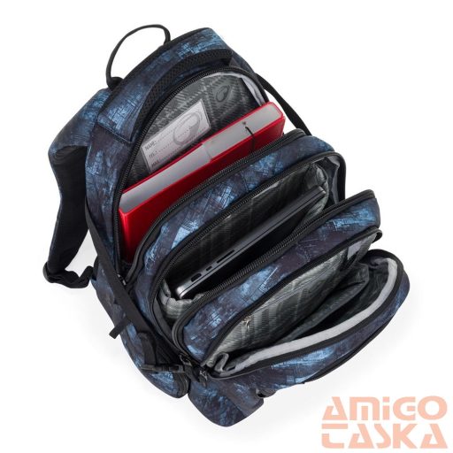 Bagmaster kék mintás textil hátizsák bag25b