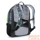 Bagmaster sötétszürke / zöld mintás textil hátizsák boston21b
