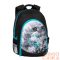 Bagmaster fekete / kék mintás textil hátizsák digital20b