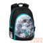 Bagmaster fekete / kék mintás textil hátizsák digital20b