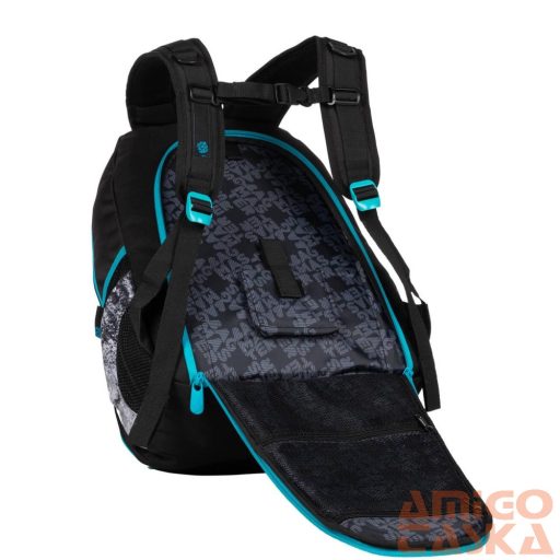 Bagmaster fekete / kék mintás textil hátizsák digital20b