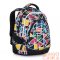 Bagmaster fekete / szines mintás textil hátizsák digital22a
