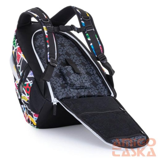 Bagmaster fekete / szines mintás textil hátizsák digital22a