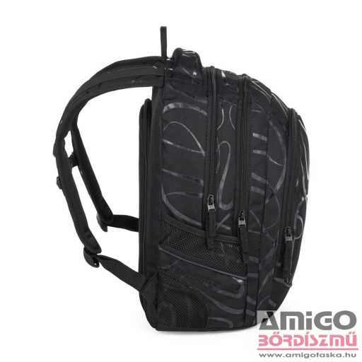 Bagmaster fekete / mintás textil hátizsák digital24b