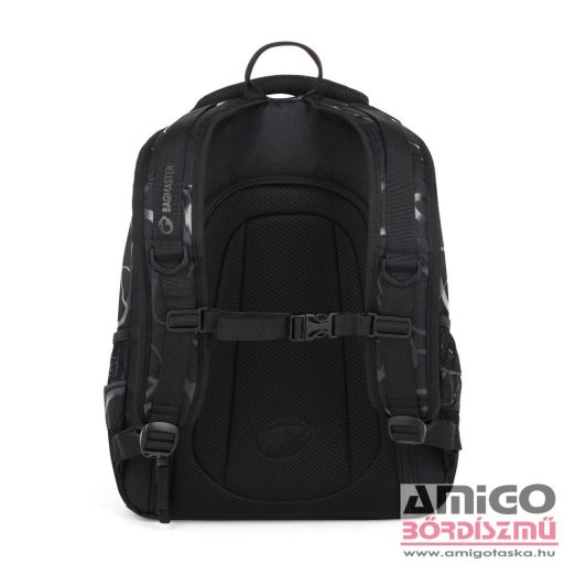 Bagmaster fekete / mintás textil hátizsák digital24b