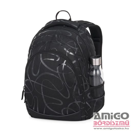 Bagmaster fekete / mintás textil hátizsák digital24b