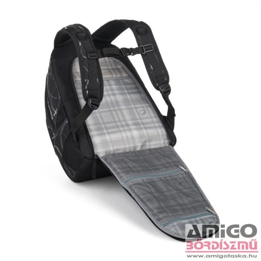 Bagmaster fekete / mintás textil hátizsák digital24b