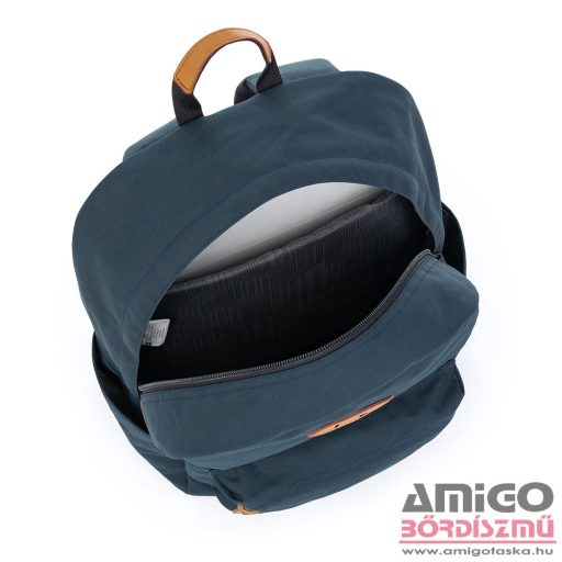 Bagmaster sötétkék / barna textil hátizsák easy22a