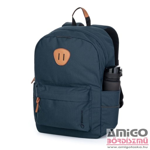 Bagmaster sötétkék / barna textil hátizsák easy22a