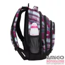 Bagmaster fekete / pink / kék kockás hátizsák energy18a