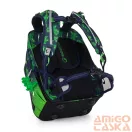 Bagmaster sötétkék / zöld / dinós textil hátizsák lumi25c