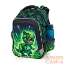 Bagmaster sötétkék / zöld / dinós textil hátizsák lumi25c