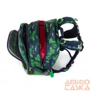 Bagmaster sötétkék / zöld / dinós textil hátizsák lumi25c